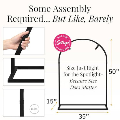 Arch Wedding Welcome Sign Stand with Holder - Elegant Metal Easel Display for Seating Chart, Reception Signs, Welcome Board - 30+ Customizable designs for Baby, Bridal Shower - Versatile Party Sign Holder - color: Black Arch V2