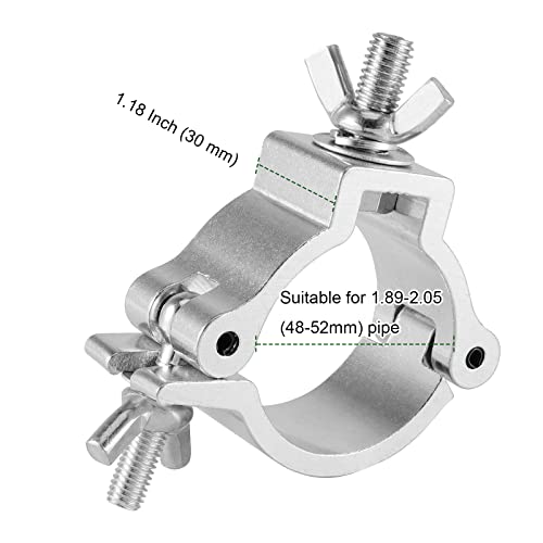 PINGEUI 12 Pack Stage Light Clamp, 2 Inch Aluminum Alloy Stage Lighting Clamp, Heavy Duty O Truss Clamp for DJ Lighting Par Lights Spot Lights, Fit for 48mm-52mm OD Pipe/Tube, Max Load 485 lbs