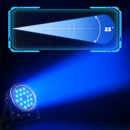 DMX Stage Lights RGBW 4in1 LED Par Light Super Bright 18X18W IP67 Waterproof Sound Activated Auto Play Uplights for Outdoor Wedding Birthday Holiday Music Show Dance Party Stage Lighting (1 Pack)