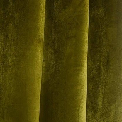 Super Soft Luxury Room Darkening Velvet Moss Green Thermal Blackout Curtain Panel Drapes Grommet Draperies Eyelet 52Wx72L inch Green Yellow,2 Panels - color: Moss-green, size: 52"W x 72"L (Pack of 2)