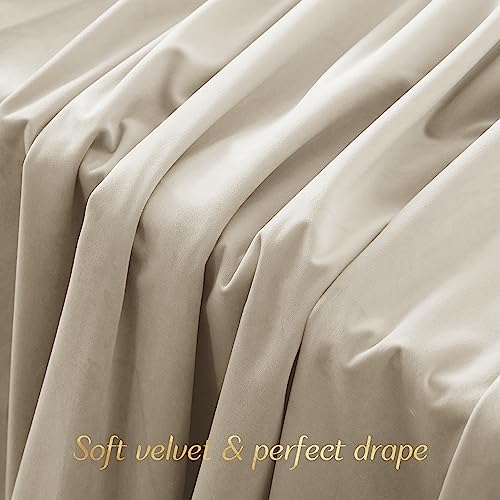 NICETOWN Camel Room Darkening Velvet Curtain Bedroom Window Drape 96 inch Long, 1 Panel Living Room Back Tab Blackout Curtain Window Treatment Velvet Panel Farmhouse for Apartment, 48" Width - color: Camel, size: 48"W x 96"L (Pack of 1)