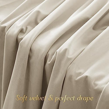 NICETOWN Camel Room Darkening Velvet Curtain Bedroom Window Drape 96 inch Long, 1 Panel Living Room Back Tab Blackout Curtain Window Treatment Velvet Panel Farmhouse for Apartment, 48" Width - color: Camel, size: 48"W x 96"L (Pack of 1)