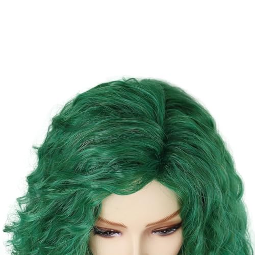 26 Inch Long Curly Green Wig Ombre Fluffy Synthetic Hair Medusa Cosplay Wig - color: Green