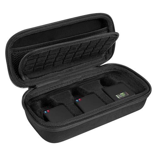 GEEKRIA for Creators Microphone Case Compatible with Rode Wireless GO Gen 3 III, GO 2, GO, PRO, ME, Hard Shell Mic Carrying Case, Mic Compact Carry Case, with Cable Storage (Black Lining) - color: Black Lining