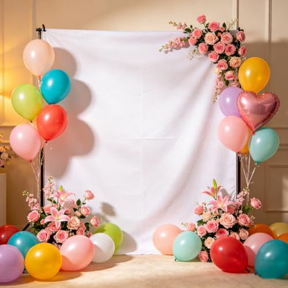 White Photography Backdrop for Photoshoot, 10x10 Ft Polyester Photo Backdrop Curtains, White Backdrops Screen for Photo Studio, Video, Content Creators, Birthday Parties Background - color: White