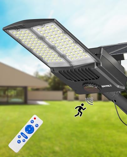JAYNLT Y-9000W Solar Street Lights Outdoor, Commercial Parking Lot Lights | High Lumen,Commercial Grade,Wide Coverage,Dusk to Dawn,Motion Sensor,Adjustable Brightness,IP67 Waterproof,All Night Lighting - size: XX-Large
