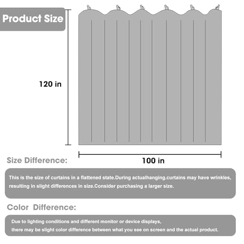 Room Divider Blackout Curtain Track Curtains Wall Dividers Panels Screen for Living Rooms Bedroom Office Privacy Partition Separation, W100 × L120 Inch,1 Panel, Beige - color: Beige, size: 100"W x 120"L (Pack of 1)