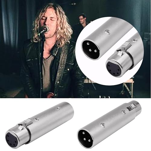XLR 3 Pin Male to 5 Pin Female DMX Adapter Connector Audio Signal Converter for Microphone Stage Light -2 Pack (XLR 3 Pin Male to 5 Pin Female) - style: XLR 3 Pin Male to 5 Pin Female