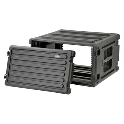 SKB 6U Roto Rack Case - Durable Polyethylene Gear Protector, Stackable, Waterproof with Twist Latches & Rubber Feet for Musicians, DJs, and A/V Equipment - Secure Transport & Storage Solution | Waterproof with Twist Latches and Rubber Feet for Musicians,