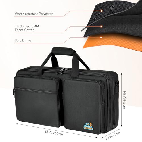 DJ Controller Case Compatible with Pioneer DDJ SR/Numark Mixstream Pro Go | DJ Bag fits for Pioneer DDJ SR2/RR/DDJ-REV1/Denon MC4000/Numark Mixtrack 3/Hercules Inpulse 500(23.5 x 13.5 x 2.5 in) - size: M(23.5 x 13.5 x 2.5 in)