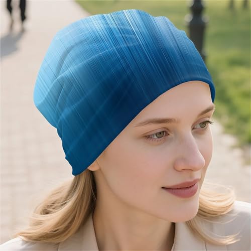 Art Owl Women's Slouchy Beanie Hat Cute Turban Hats Cancer Headwear Caps Baggy Skull Sleep Scarf - color: Gradient Color
