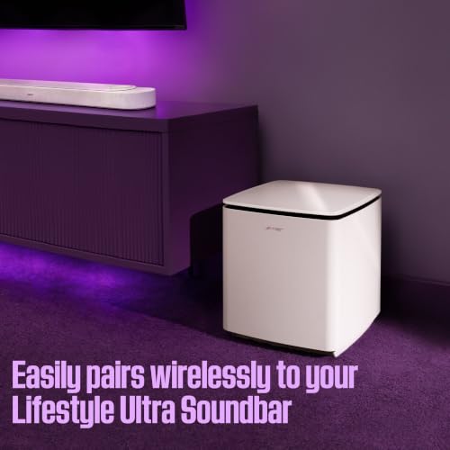 Bose New Lifestyle Ultra Subwoofer, Wireless Home Subwoofer, Perfect for Home Theater Systems, Easy Setup, Deep Bass, White Smoke | Home theater audio with 12-inch driver, line cable and manufacturer warranty - color: White