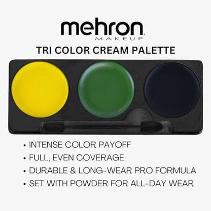 Mehron Makeup Tri-Color Halloween Makeup Palette - WITCH | 7 Shades of Mehron Greasepaint in 1 Easy to Use Palette. Perfect for Quick Costume Looks. Cruelty Free & Made in the USA. - color: As Shown