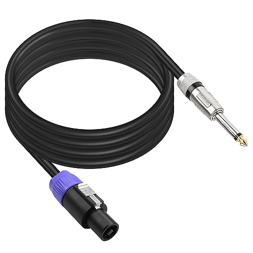 Speakon to 1/4 TS Speaker Cable,NL2FC 2 Pin Speakon Male to 6.35mm (1/4") Mono Male Audio Amplifier Speaker Cord（2M/6.6FT）