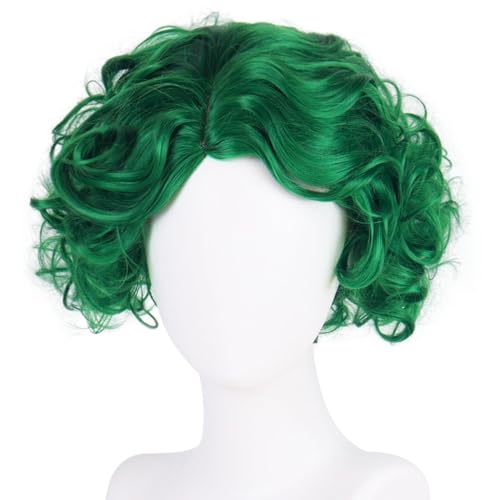 Green Wigs Women Short Curly Retro Style Halloween Costume Lolita Cosplay - color: Green