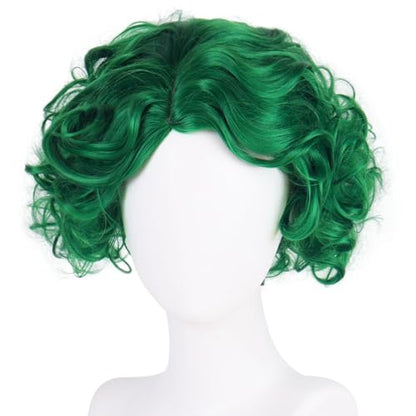 Green Wigs Women Short Curly Retro Style Halloween Costume Lolita Cosplay - color: Green