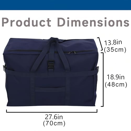 Large Duffel Bag, Waterproof Carry on Weekend Overnight Storage Bag over Luggage for Airline, Travel, Camping, Moving - color: 120L-Dark Blue