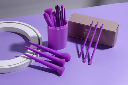 BS-MALL Makeup Brush Set 18 Pcs Premium Synthetic Foundation Powder Concealers Eye shadows Blush Makeup Brushes with Case (Purple) - color: Purple