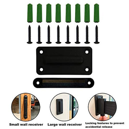 Retractable Stanchion, 6 SPECIALTY Posts + Signframe, 36" Ht, 78" Special Event & Holiday Theme Belt + Bonus Replacement Cassettes + Wall Receiver (WHT Post/Checker Belt) - color: Wht Post/Checker Belt