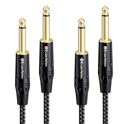 Cable Matters 2-Pack Braided 1/4 Inch TS to TS Guitar Cable, 10ft - size: 10 ft, style: Braided