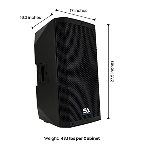 Seismic Audio Speakers Riot-12, Pair of Premium PA/DJ 2-Way Active PA/DJ Speakers, 12”, Bluetooth, DSP, Built in Mixer & Class D Amplifier