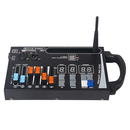 DMX Lighting Console, 54 Channels dmx controller for dj lights,compatible with 2.4g DMX wireless receiving devices - color: Wireless 54 Channel 9V