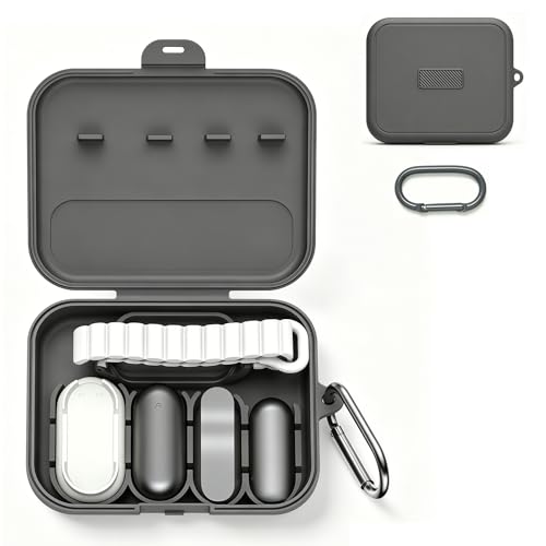 YouKnow Hard Case Compatible with PLAUD NotePin/NotePin S AI Voice Recorder - with Custom Slot Insert Holds Recorder, Magnetic Pin, Clip, Dock, Wristband & Cable (Case Only) (Grey) - color: Grey