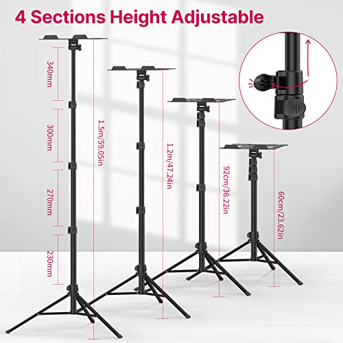 ULANZI Projector Tripod Stand, 23.6"-59" Laptop Tripod for Studio DJ Racks | DJ Racks Holder Mount with 360° Horizontal, Adjustable Height, Capacity 6.6lb for Outdoor Movies Home Office