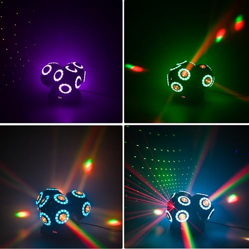 LED Moving Head DJ Light Rotating Beam Stage Lights Pin Spotlight Event Lighting Sound Control Dmx512 DJ KTV Disco Party Wedding Concert Festivals… (3Head DJ Light) | 12 LEDs moving head beam spotlight with rotating effect. Great for disco, KTV, party, we