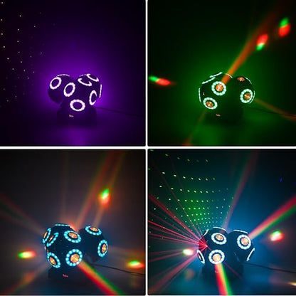 LED Moving Head DJ Light Rotating Beam Stage Lights Pin Spotlight Event Lighting Sound Control Dmx512 DJ KTV Disco Party Wedding Concert Festivals… (3Head DJ Light) | 12 LEDs moving head beam spotlight with rotating effect. Great for disco, KTV, party, we