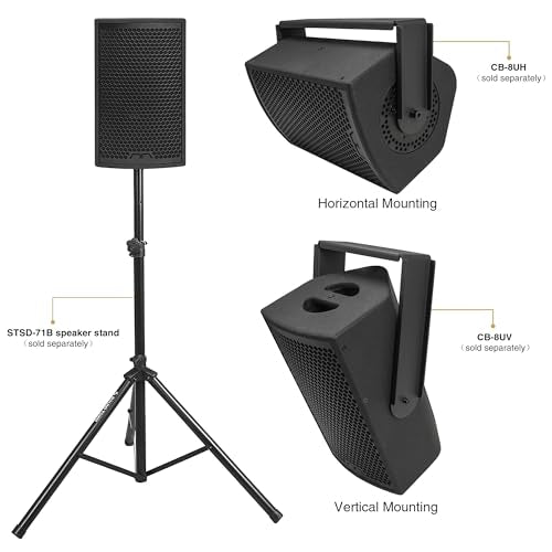 Sound Town Mode Audio 8" High-Fidelity Passive Full-Range Loudspeaker with Italian FaitalPRO Neodymium Driver, Birch Plywood, Black (CB-8) - color: Off-Black, size: 8"