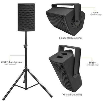 Sound Town Mode Audio 8" High-Fidelity Passive Full-Range Loudspeaker with Italian FaitalPRO Neodymium Driver, Birch Plywood, Black (CB-8) - color: Off-Black, size: 8"