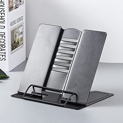 Dicunoy Set of 2 Metal Desk Book Stand, Adjustable Reading Rest Book Holder, Sturdy Bookstands for Recipes, Textbooks, Tablet, Music Books, Cookbook, Recipe, iPad, Magazine, Menu