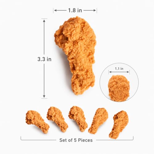 5 Pcs Simulated Chicken Legs Fake Food Model Simulated Model Lifelike Fake Fried Chicken Kitchen Home Party Decoration Display Photography Props