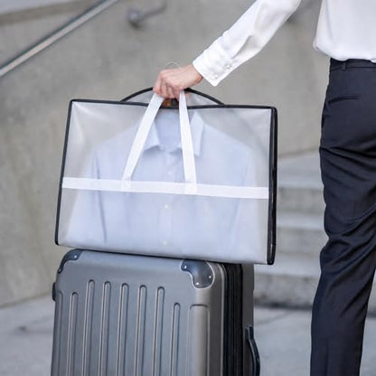 Lazebox 43" Travel Garment Bag with Accessories Zipper Pocket, Heavy Duty Suit Bag for Suits, Tuxedos, Dresses, Coats - size: 43inch-1 pack-Translucent