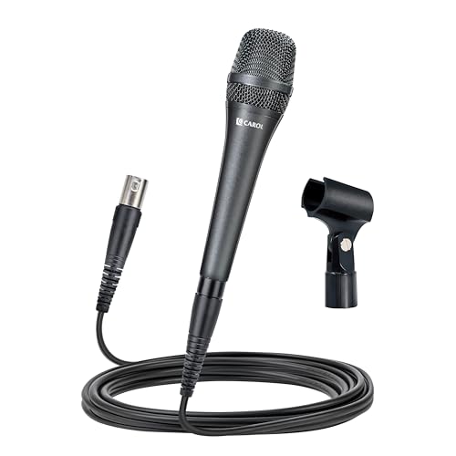 CAROL AC-910 XLR Wired Vocal Microphone, Dynamic Cardioid, No-Switch | AHNC dual-engine noise canceling tech for singing, studio, and stage. incl. 14.8ft (4.5m) XLR cable, mic clip - style: AC-910（no switch）