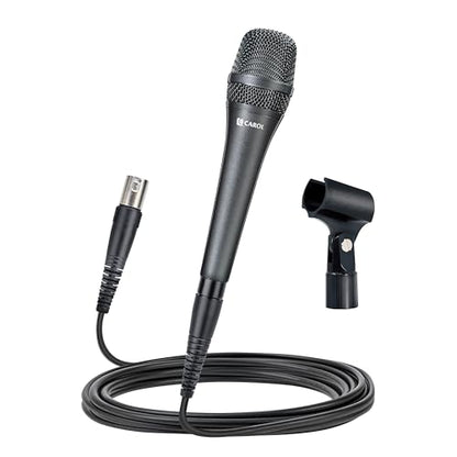 CAROL AC-910 XLR Wired Vocal Microphone, Dynamic Cardioid, No-Switch | AHNC dual-engine noise canceling tech for singing, studio, and stage. incl. 14.8ft (4.5m) XLR cable, mic clip - style: AC-910（no switch）