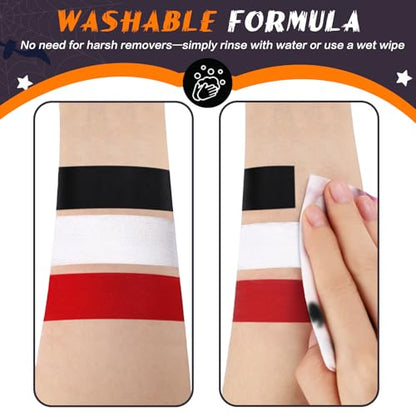 BOBISUKA White Face & Body Paint Stick Washable Water-Based Face Paint Makeup Stick for Halloween Clown, Joker, Zombie, Mime, Skeleton, Skull, Cosplay, SFX, Sports Eye Black & Costume Party - color: White