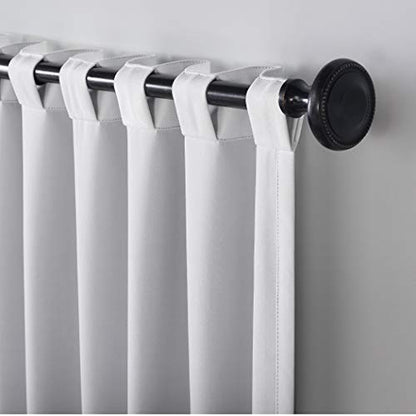 Sun Zero Hampshire Velvet Noise Reducing Thermal Extreme 100% Total Blackout Back Tab/Rod Pocket Curtain Panel, Pearl, 50"W x 84"L (1 Panel) - color: Pearl, size: 50"W x 84"L (Pack of 1)