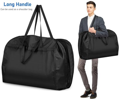MISSLO 43" Heavy Duty Garment Bags for Travel 6" Gusseted Suit Bags for Closet Storage 4 Handles Hanging Clothes Bag with Pocket Mens Suit Cover for Shirts, Coats, Dresses - size: 43 inch
