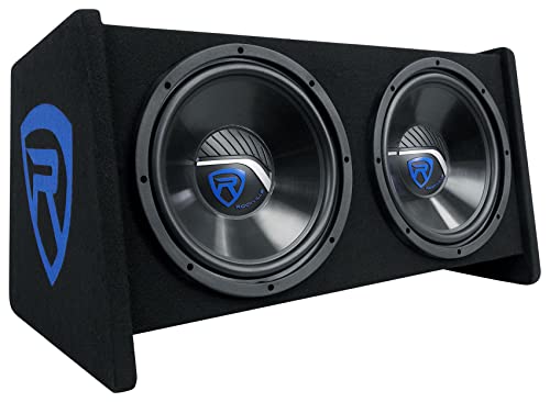 Rockville RV1212P Dual 12" 1200W Car Audio Subwoofers in Vented Enclosure, 4-Ohm, Clean Punchy Bass, 600W RMS Music Rating, Durable MDF Build, for Car Audio Systems | 1200W Peak/600W RMS, MDF Box, Polypropylene Cone, Aluminum Voice Coil, 4 Ohm, Bass Refle