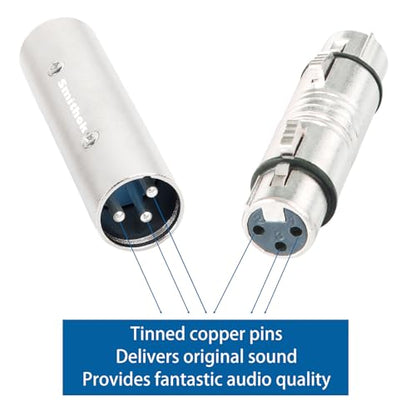 Smithok 4-Pack XLR Gender Connector Kit, 2 Male to Male & 2 Female to Female Couplers, for Mixers, Micphones & Amplifiers