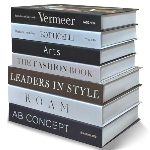 Decorative Books for Home Decor - 7 Pcs Faux Books for Decoration, Fake Stack for Bookshelf, Coffee Table, Designer Decor Set - color: Black-7pcs