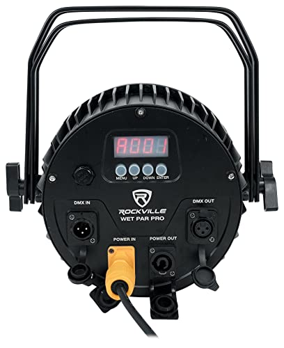 Rockville Wet PAR PRO Black RGBWA+UV Indoor/Outdoor Par Wash Light, 12-Pack