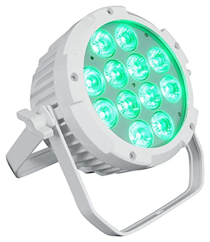 Rockville Wet PAR PRO White Outdoor RGBWA+UV Wall Wash Stage Light | IP54, 12 x 6-in-1 LEDs, 6/10-Channel DMX, Remote, 15/45 Degree Beam, Double Bracket, for Restaurant, Club