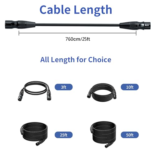 SMALL-EYE 5 Pin DMX Cables 25 ft 4-Pack, 4-Core Male to Female - size: 25 feet -4 Packs