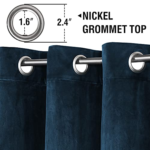 H.VERSAILTEX Room Darkening Velvet Curtains for Bedroom, 63 Inch, Navy - color: Navy, size: 52"W x 63"L (Pack of 2)