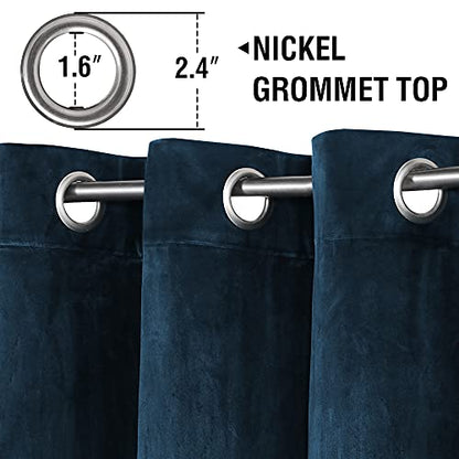 H.VERSAILTEX Room Darkening Velvet Curtains for Bedroom, 63 Inch, Navy - color: Navy, size: 52"W x 63"L (Pack of 2)