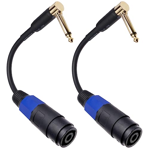 CNCESS Right Angle 1/4 TS Male to Speakon Female Speaker Adapter Cable