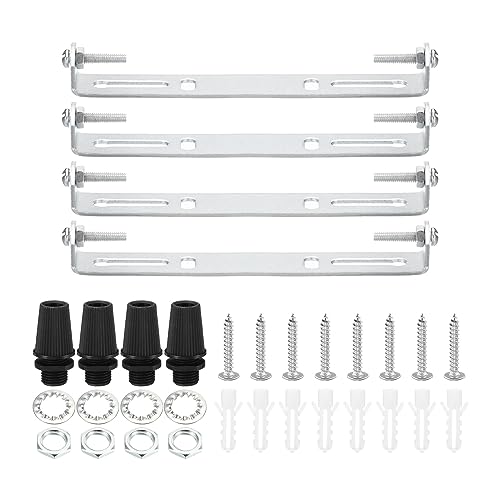 PATIKIL 125mm Ceiling Light Plate Kit, 4 Set Light Fixture Mounting Bracket Plate Steel Crossbar for Home Office Pendant Wall Light, with Screw Washer Nut Kit - size: 125mm